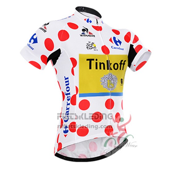 2016 Fietskleding Tinkoff Rood en Lider Wit Korte Mouwen en Koersbroek